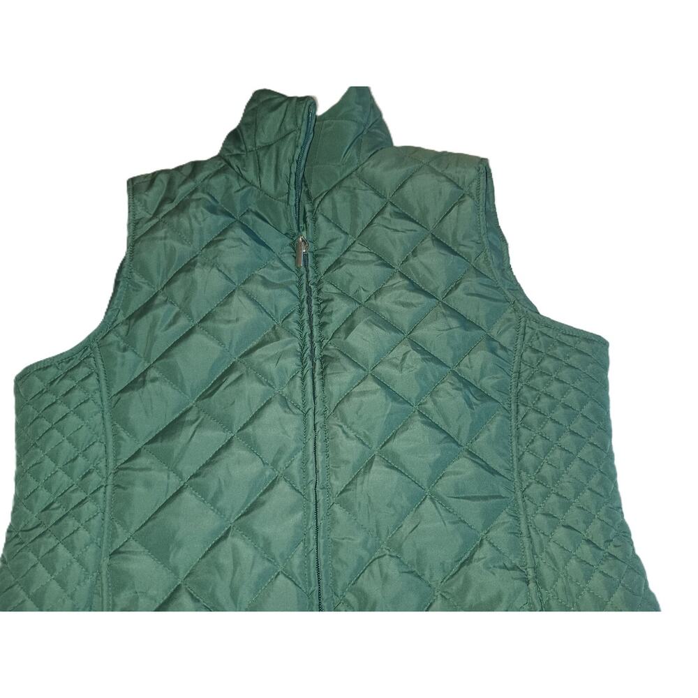 Keren Hart Women's Quilted Puffer Vest Full Zip Outdoor Green Size Small W001 - Picture 4 of 7